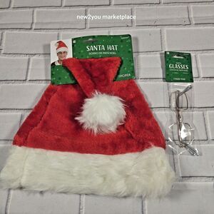 Amscan Santa hat with glasses 15"X11" Christmas costumes decor Nwt Mrs. Clause